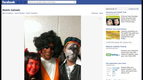 Dov Hikind, center, is seen in costume with his wife and son. The photo was obtained from what CNN believes to be his son Yoni's Facebook page.