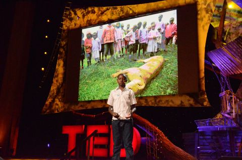 Turere has been invited to speak at the TED 2013 conference in California about his invention. Here, he is practicing his presentation ahead of his speech Tuesday.