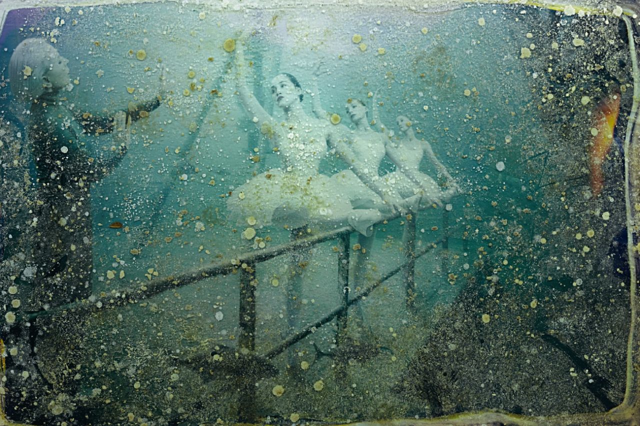 After four months sitting at the bottom of the Gulf of Mexico, the photos became discolored with salt stains and algae. "The sea life had created new images. It's very cool, they almost look like Polaroids," said Franke.