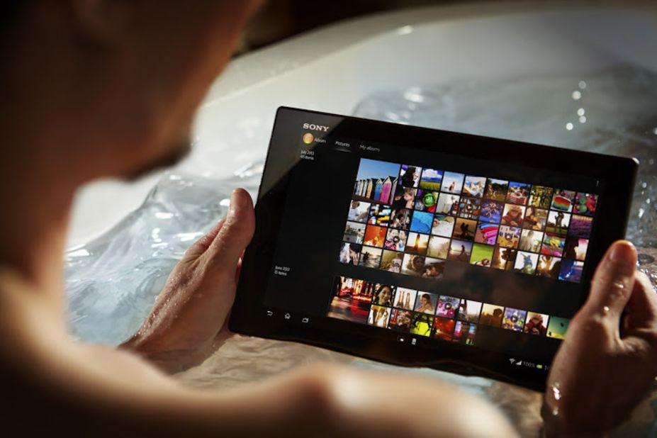 Sony's Xperia Tablet Z is waterproof, making it ideal for using in the bath or outdoors in bad weather.