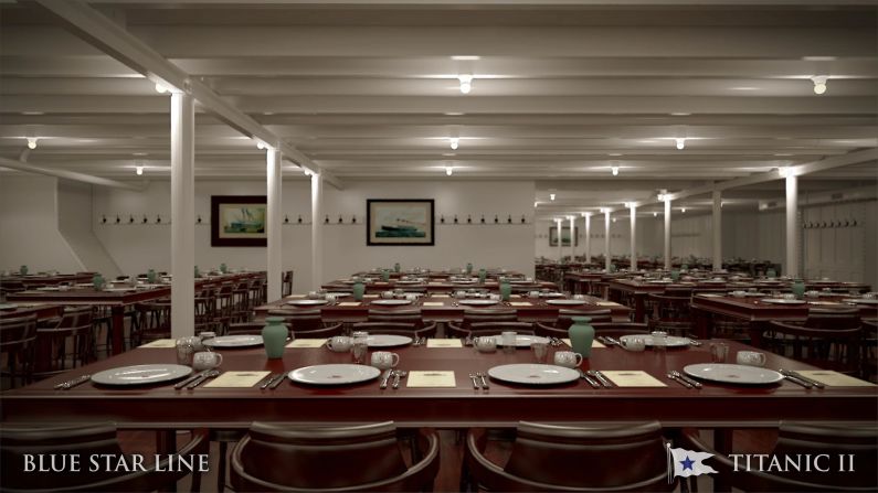 The Titanic II will include third-class dining. 