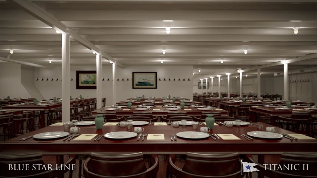 The Titanic II will include third-class dining. 