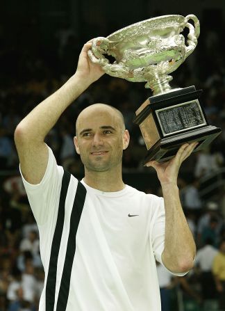 Andre Agassi's eighth and final grand slam win came at the 2003 Australian Open. He had won three by early 1995, but had to wait another four years for his next.