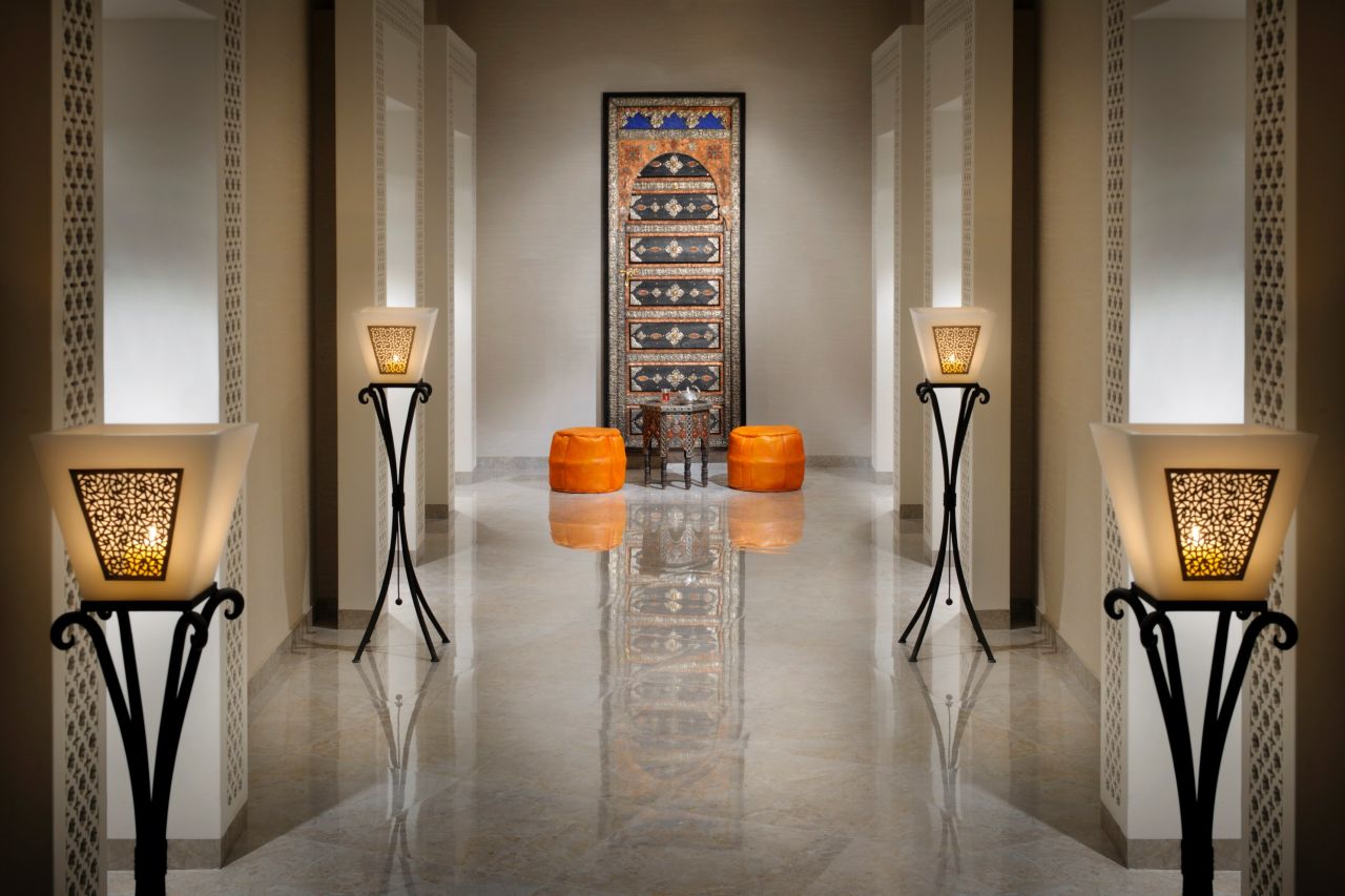 The design of the 4,000- square-meter Saray Spa and Health Club is influenced by the silk route across Arabia.