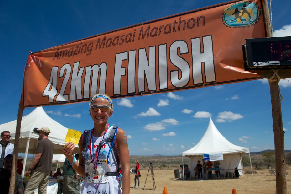 In September, Winter ran the Amazing Maasai Marathon in Laikipia, Kenya. 