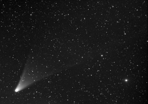 Comet PanSTARRS put on a show in both the Northern Hemisphere and Southern Hemispheres earlier this year. This image was taken by amateur astronomer Terry Lovejoy on February 12, 2013, from Brisbane, Australia. He used a QHY9 camera and an 8" telescope with 5 minutes exposure. 