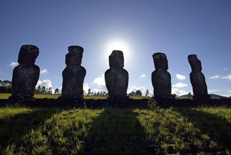 Easter Island's Moai statues played a role in some sultry swimsuit shots in Chile.