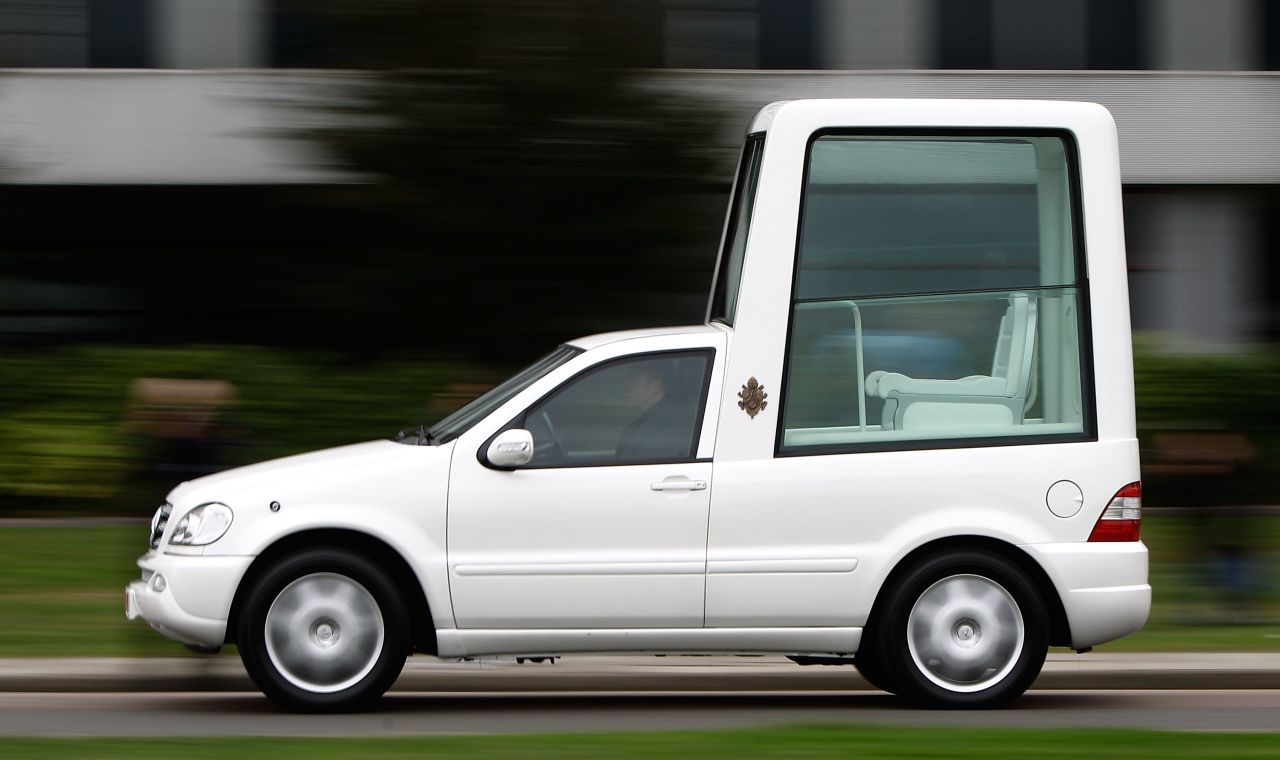 This version of the Popemobile was used in September 2010 during the pope's visit to London, England. 