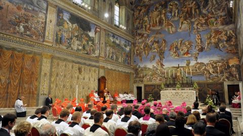 A prayer service is held in the Sistine Chapel on October 31, 2012. The liturgy commemorated the 500th anniversary of the inauguration of the ceiling painted by Michelangelo.