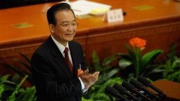 Chinese Premier Wen Jiabao at the Chinese National People's Congress (NPC) in Beijing on March 5, 2013.