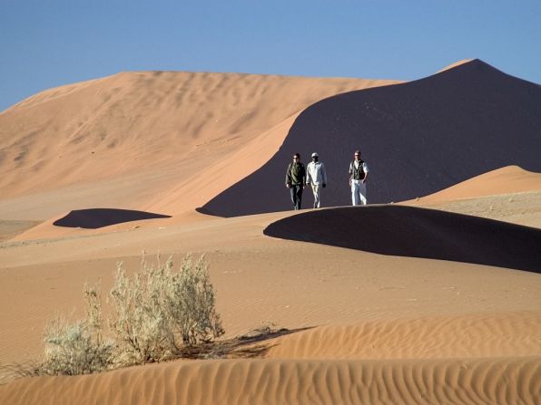 Few sights as surreal as the apricot-colored dunes at Sossusvlei, in the southern part of the Namib desert.