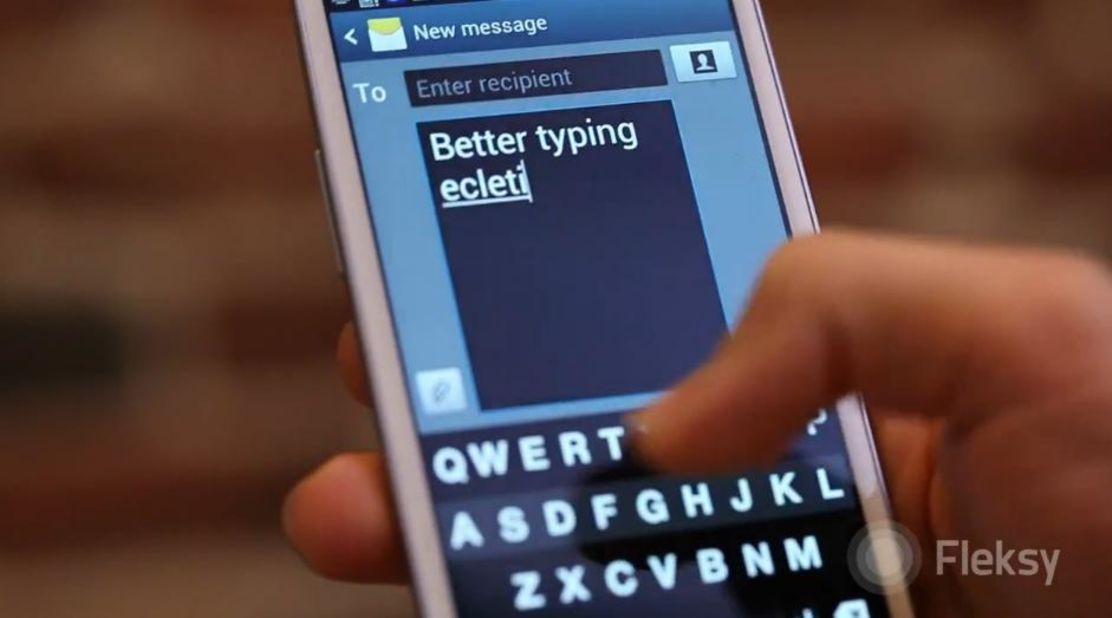 Originally designed for visually impaired smartphone users, Fleksy employs predictive text and voice prompts to make it easier to type on a touchscreen.