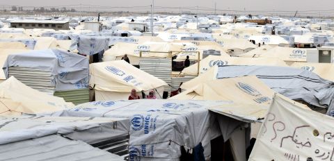 The Zaatari refugee camp in Jordan, near the Syrian border.