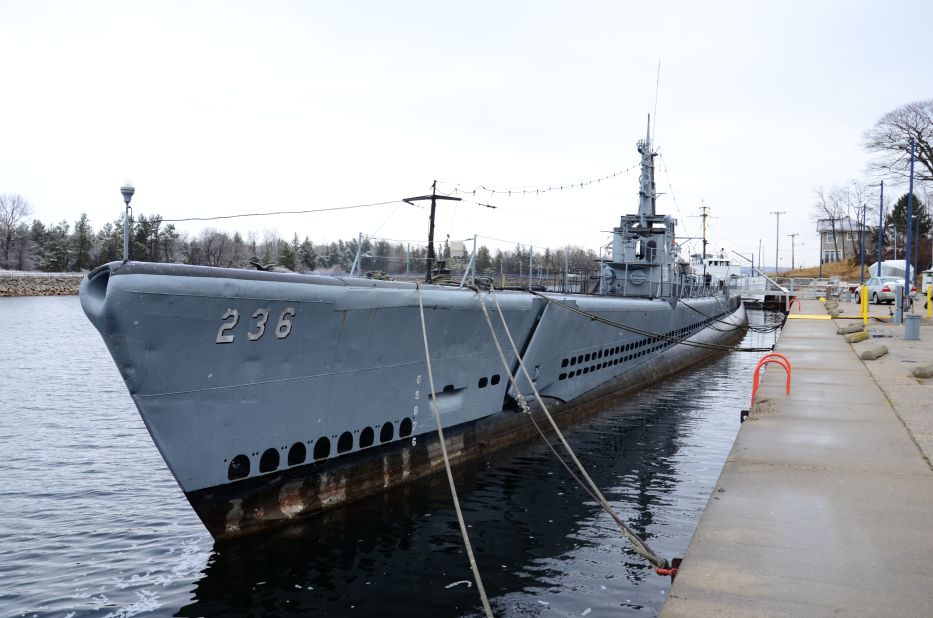 The World War II USS Silversides Submarine was saved from the scrapyard by a group of former Navy personnel who towed it to the Muskegon Channel in Michigan in 1987.