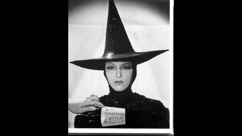 Gale Sondergaard as the Wicked Witch during a makeup and wardrobe test.