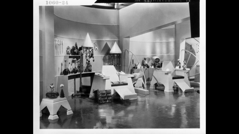 The beauty parlor set from the Emerald City.