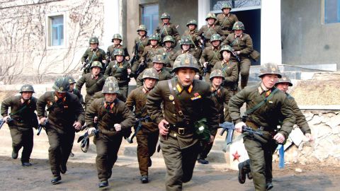 Soldiers in the North Korean army train at an undisclosed location in March 2013.