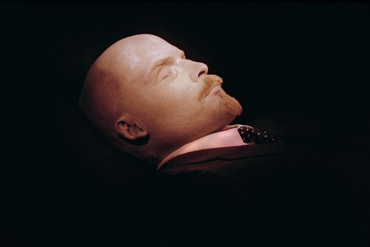 Photographed for the first time in 30 years, the embalmed body of Russian leader and Soviet Union founder Vladimir Ilyich Lenin is seen in 1991 in the Mausoleum.