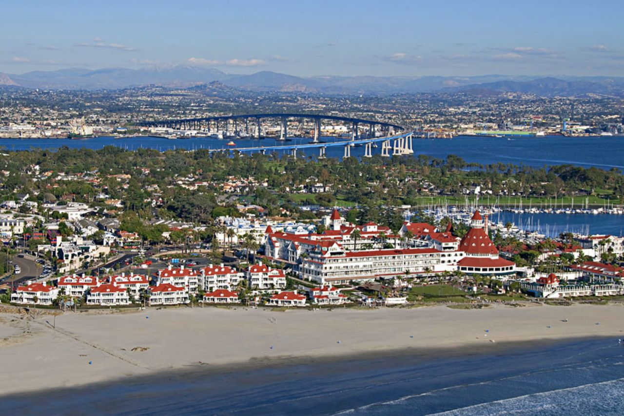 One of the country's most successfully revitalized coastal resort communities draws vacationers over the San Diego-Coronado Bridge.