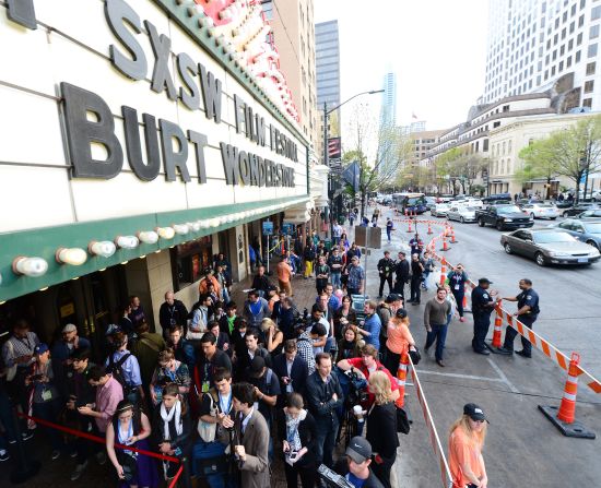 Fans line up for a screening of "The Incredible Burt Wonderstone" on Friday, March 8.