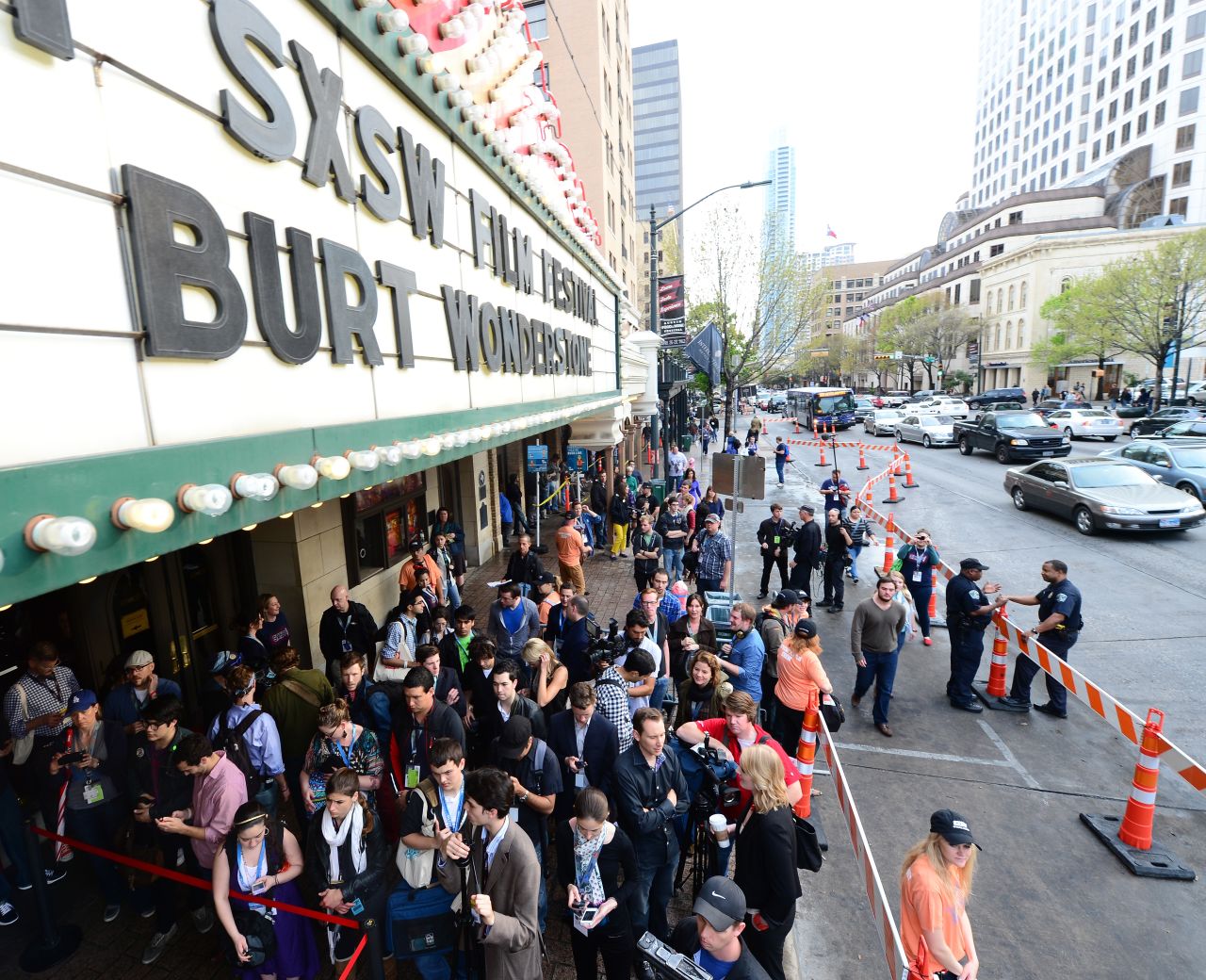 Fans line up for a screening of "The Incredible Burt Wonderstone" on Friday, March 8.