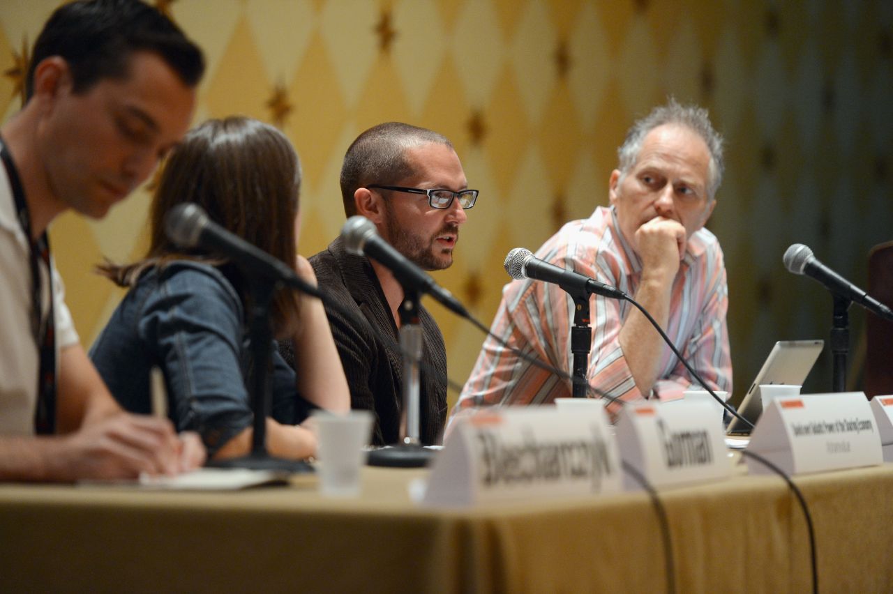 Airbnb co-founder Nate Blecharczyk, from left, Juliet Gorman of Etsy, RelayRides founder Shelby Clark and Tom O'Reilly speak at the "David Over Goliath: Power of the Sharing Economy" panel on March 9.