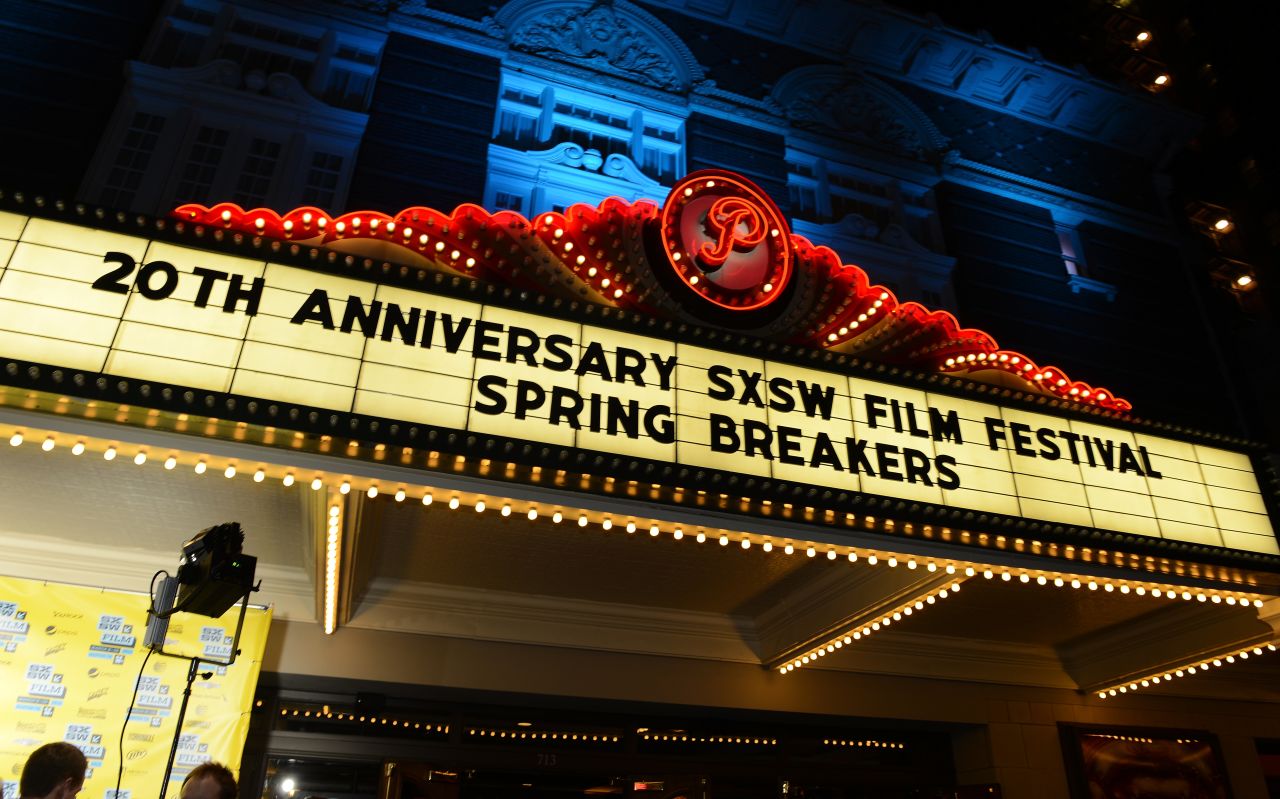 "Spring Breakers" premieres during the 2013 SXSW Music, Film and Interactive Festival at Austin's Paramount Theatre on March 10.