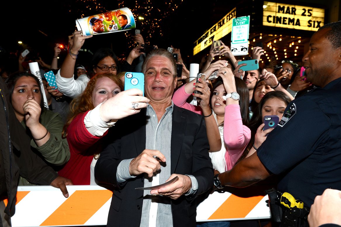 Actor Tony Danza arrives at the screening of "Don Jon" at the Paramount Theatre in Austin on March 11.