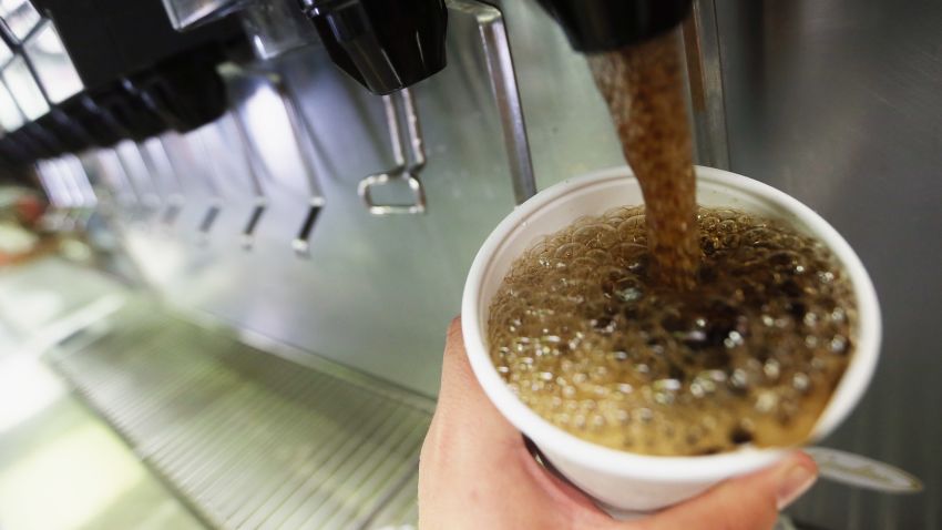 Generic image of a large soda filling up at fountain
