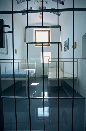 Guests at the Hostel Celica, a former Yugoslavian military prison, sleep in one of 20 artistically redesigned jail cells.