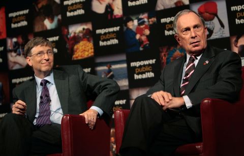 Microsoft co-founder Bill Gates and Bloomberg take questions at a news conference announcing their charitable support for a new global anti-smoking initiative in July 2008. Gates and Bloomberg announced their combined contribution of half a billion dollars to combat global smoking. <a href="http://www.cnn.com/2012/05/31/health/gallery/bloomberg-health-initiatives" target="_blank">See more on Bloomberg's controversial health bans</a>