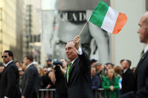 Bloomberg marches in the 249th annual St. Patrick's Day Parade in March 2010.