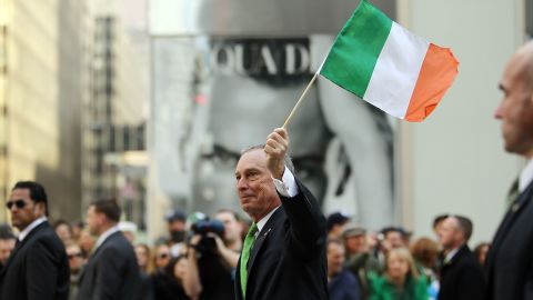 Bloomberg marches in the 249th annual St. Patrick's Day Parade in March 2010.