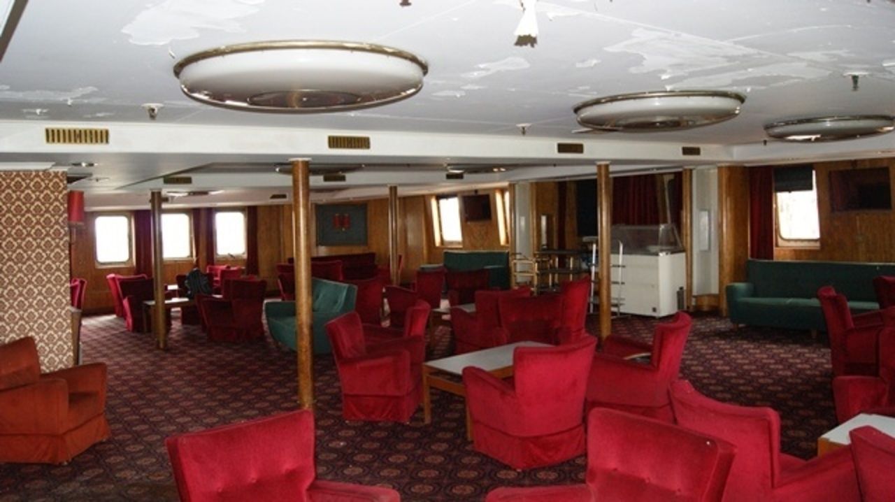 Inside, the ship remains virtually untouched. "It's strange, but since the artworks started appearing on the outside of the ship last August, we've had no acts of vandalism inside," Williams said. 
