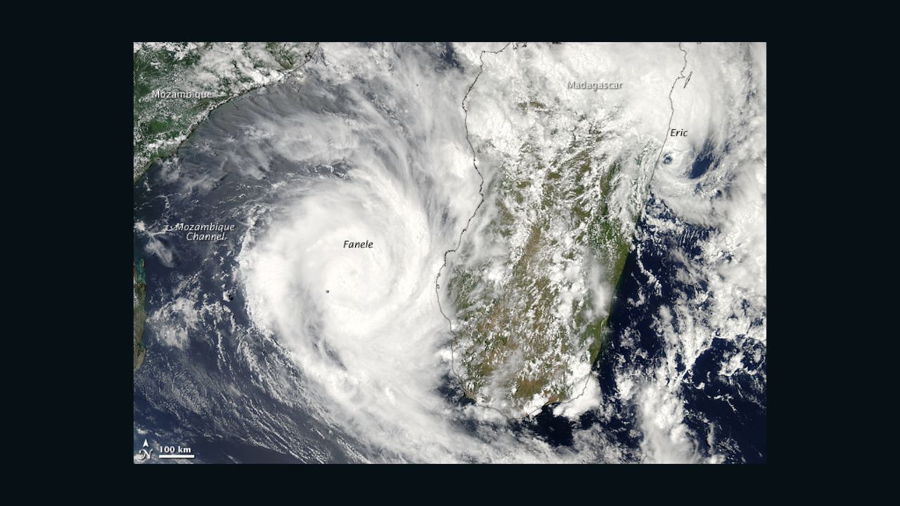 On January 19, 2009, two tropical cyclones bore down on Mozambique.