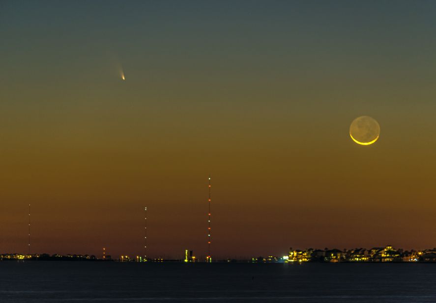 Comet Pan-STARRS was visible to many stargazers on March 12. In Galveston, Texas, web designer Vadim Troshkin shot this photo for Galveston.com and said he was glad to see the comet during "such a beautiful sunset."