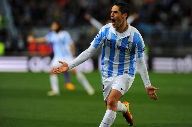 Just two minutes before the break, Malaga made the breakthrough when talented midfielder Isco collected Manuel Iturra's pass and fired an unstoppable effort into the top corner.