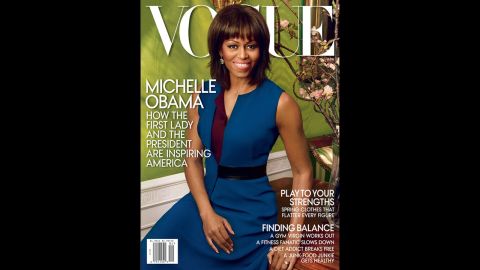 Obama appears on the cover of April's edition of Vogue, the second time the first lady has graced the front of the fashion bible. 