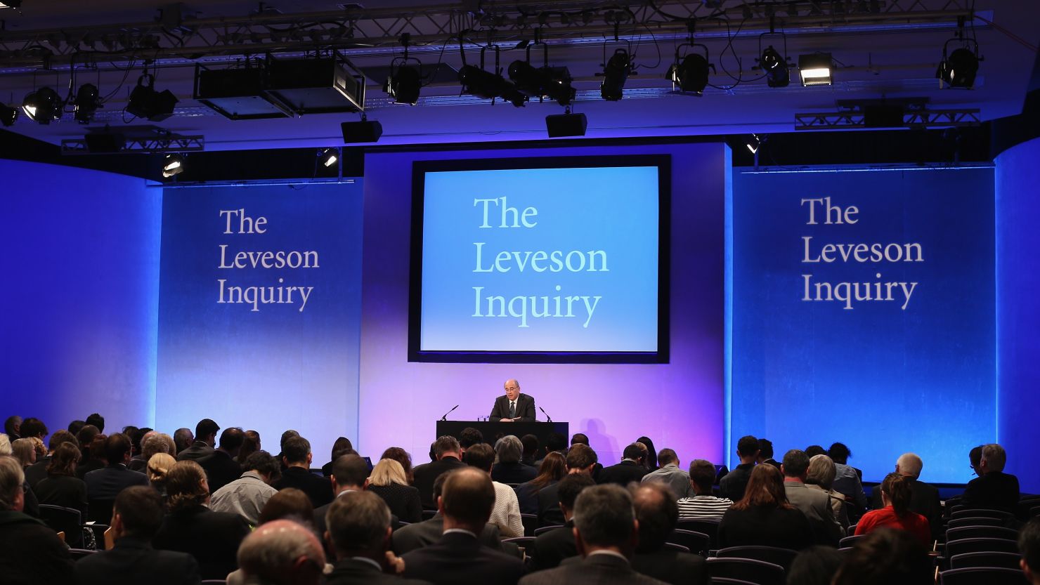 Lord Justice Leveson delivers his findings into the Leveson Report on November 29, 2012 in London, England. 