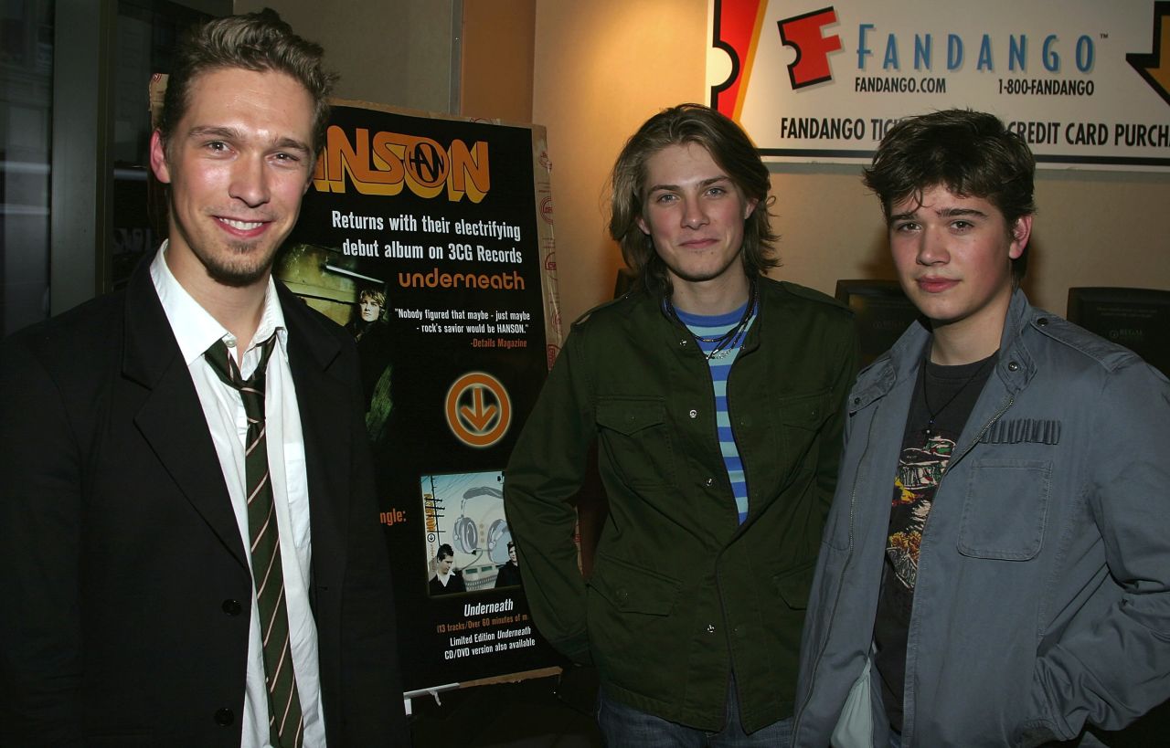 Isaac, Taylor and Zac Hanson attend a screening of their 2004 film "Underneath Acoustic Live" in New York City.