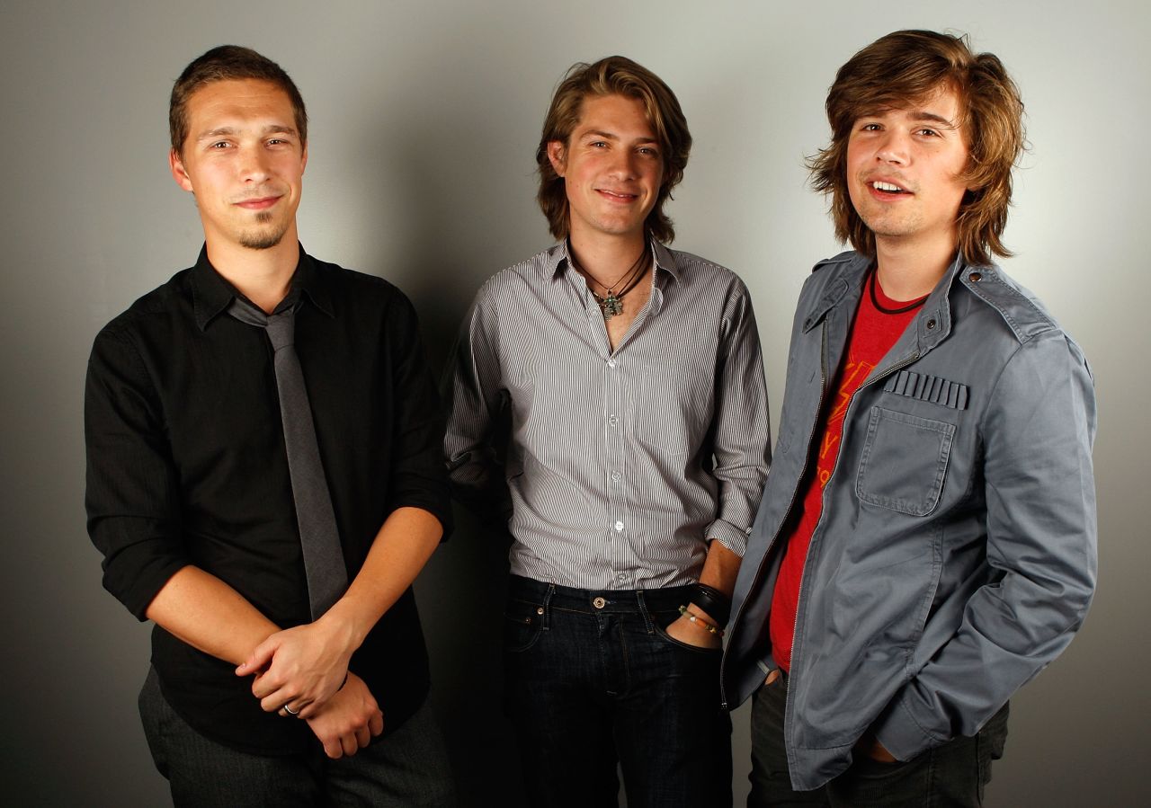 The Hanson brothers pose for a portrait in Los Angeles in 2007.
