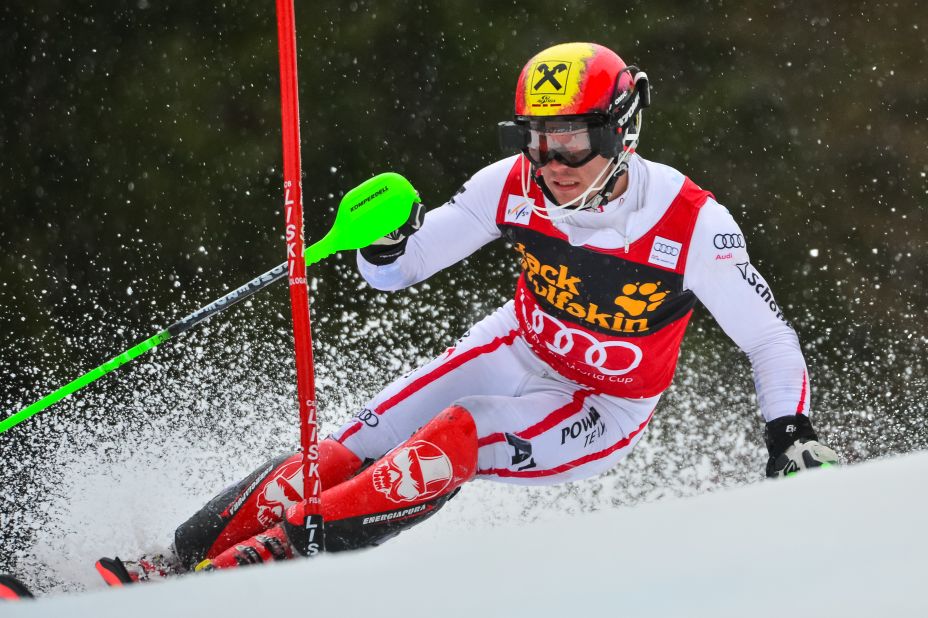 Marcel Hirscher recorded a run of 18 podium appearances in 19 races in the two technical events -- Slalom and giant slalom, matching the legendary Alberto Tomba's record in the process.