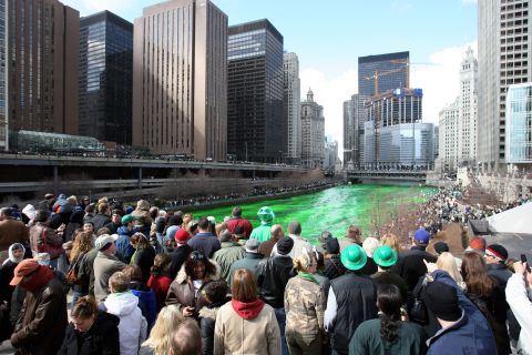 <a href="http://chicagoist.com/2012/03/16/how_the_chicago_river_was_dyed_gree.php#photo-1" target="_blank" target="_blank">Chicago began dyeing its river green</a> to celebrate St. Patrick's Day in 1964. Today, it uses food coloring, which is environmentally safe, to turn the river green. The White House -- and many community centers across the country -- will dye the water in their fountains green to commemorate the holiday. 