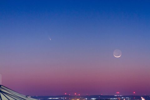 Wes Little, a CNN producer, shot this photo of Pan-STARRS from the CNN Center roof in Atlanta. 
