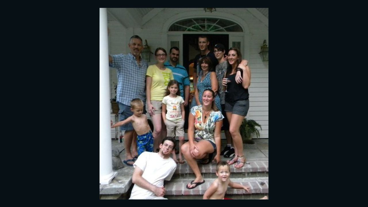 David Hopper, left, with his wife, children and grandchildren