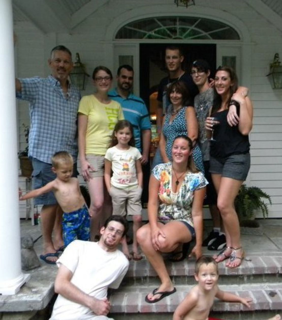 David Hopper, left, with his wife, children and grandchildren 