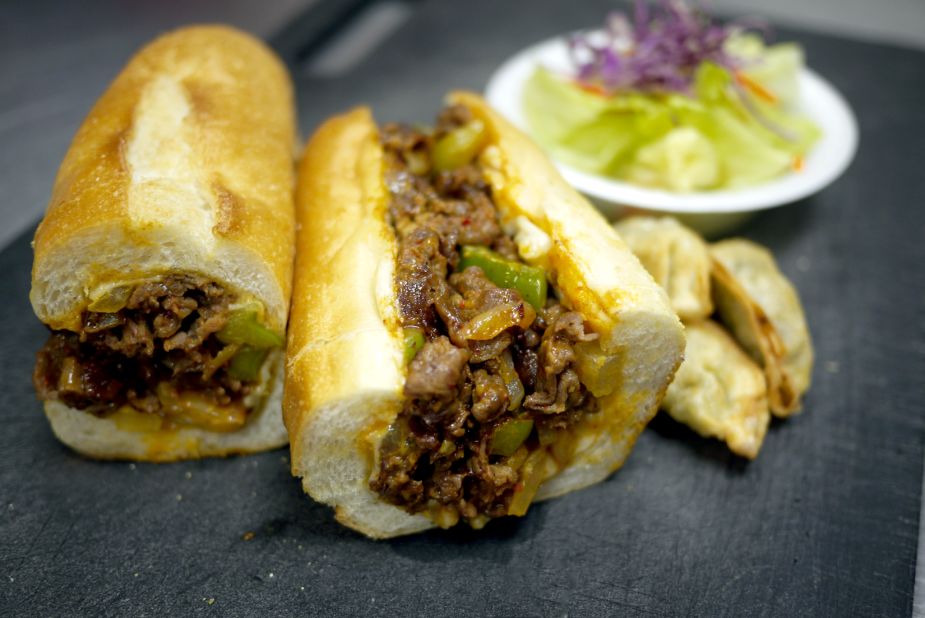Bulgogi, marinated Korean-style beef, replaces chopped steak. Paired with the traditional melted cheese, onions and peppers it lends an entirely new dimension to an area favorite. Pictured: Bulgogi cheesesteak from Koja Grille in Philadelphia.