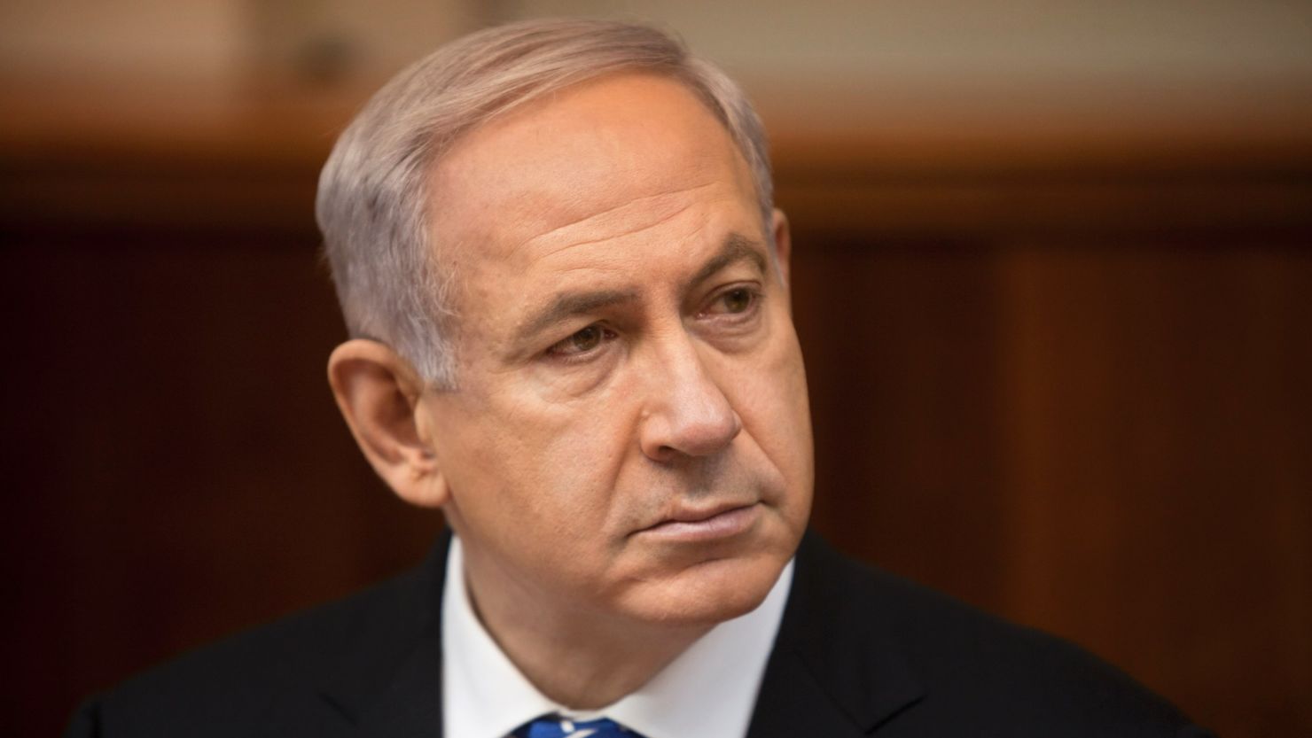 Israeli Prime Minister Benjamin Netanyahu attends the weekly cabinet meeting in his Jerusalem office, on March 10, 2013.