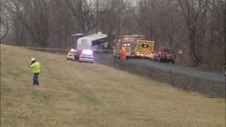 A bus accident on the Pennsylvania Turnpike has killed two people and injured several in Middlesex Township on Saturday, March 16, 2013. 
The bus driver was pronounced dead at the scene, and three passengers have been taken by air to hospitals.
The tour bus carrying 23 people, including members of the Seton Hill University women's lacrosse team, went off the road and crashed into trees while traveling to Lancaster. Several passengers with minor injuries have been treated at local hospitals and released.
