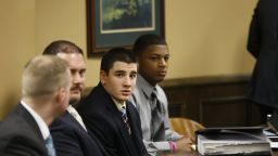 Steubenville rape trial defendants Trent Mays, left, and Ma'lik Richmond listen to testimony on Friday, March 15.